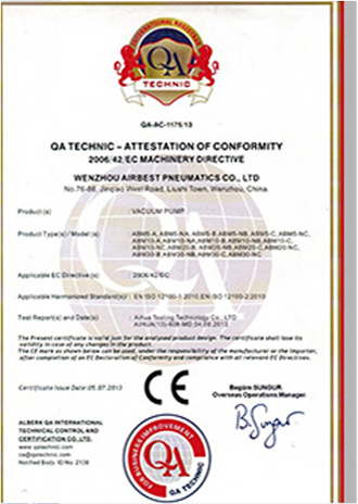 Ce Certificate Of AIRBEST