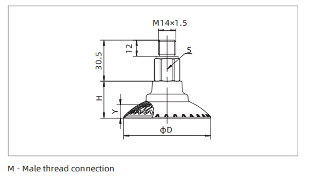 Dimensions Flat Suction Cup Special For Oily Metal Sheet Sfm