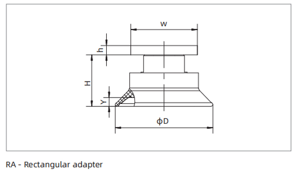 Dimensions RA-Rectangular adapter