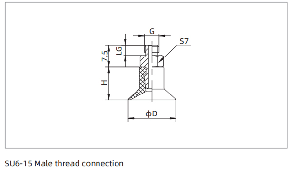 Dimensions Universal Flat Suction SU6-15