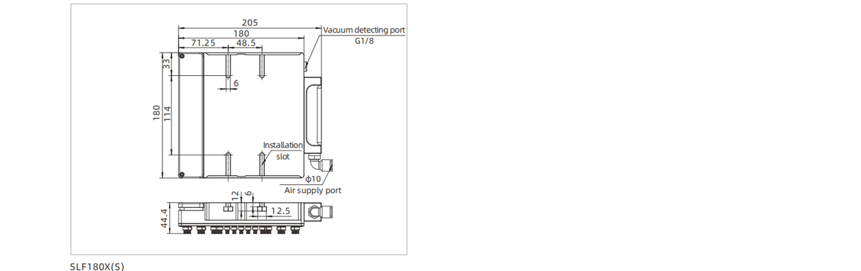 Dimensions Matrix Gripper SLF180XS