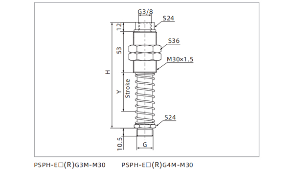 Dimensions PSPH Series Heavy-duty Level Compensator PSPH-E(R)G3M-M30
