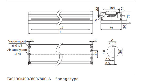 Dimensions Vacuum Gripper -Vacuum Generator Standard Type
