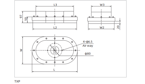 Dimensions Vacuum Gripper-Oval Shaped