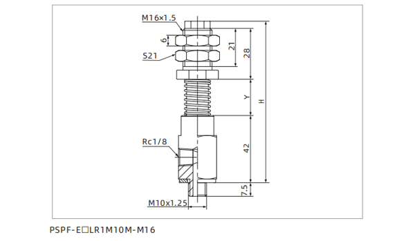 Dimensions PSPF Series Compact Level Compensator LR1M10M-M16