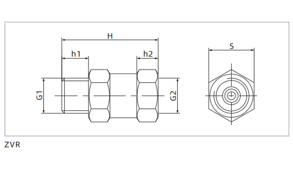 Dimensions ZVR Series Check Valve