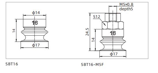 Bellows Suction Cup Special for Thin Workpieces