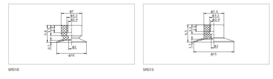 Dimensions of Suction cup only 