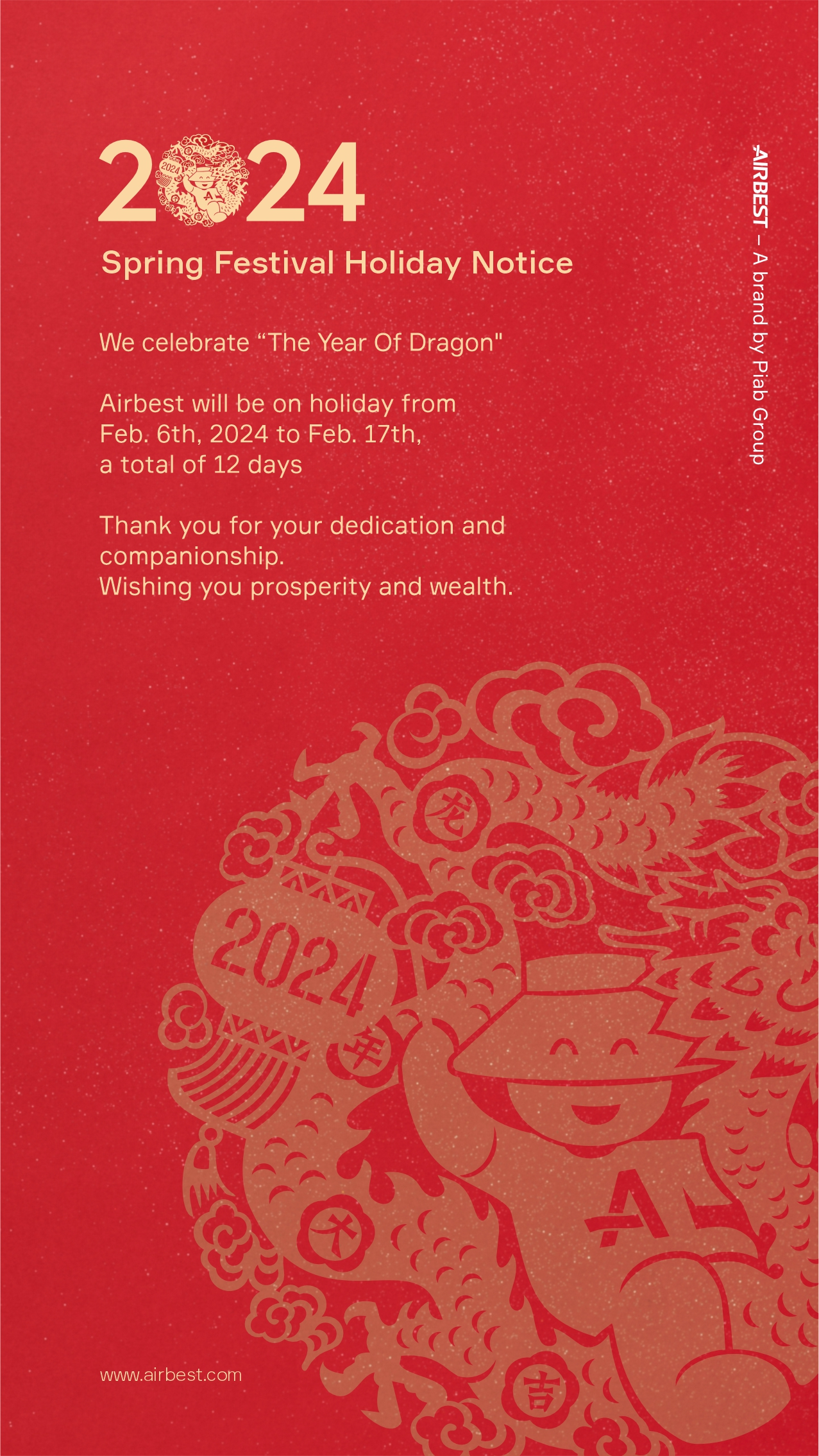 Chinese New Year Holiday Notice 2024